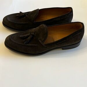 Sid Mashburn Size 12 Handmade Italian Tassel Loafer - Dark Chocolate Suede